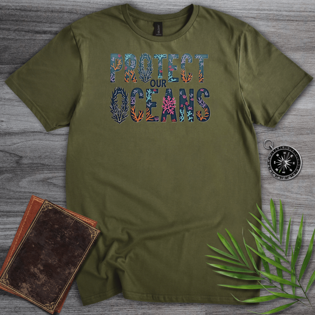 T-Shirt Military Green / S Protect Our Oceans T-Shirt