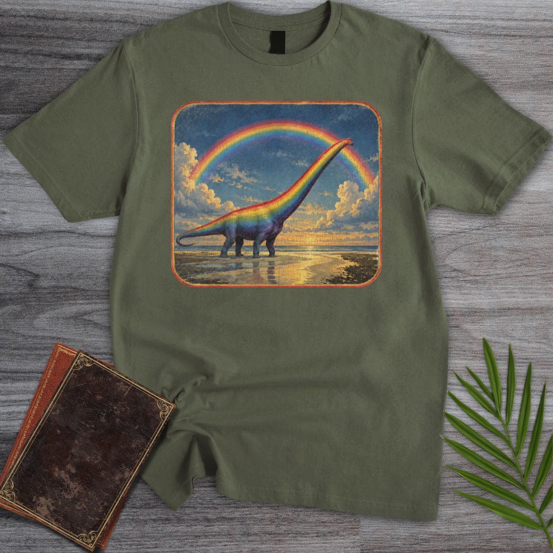 T-Shirt Military Green / S Rainbow Sauropod T-Shirt