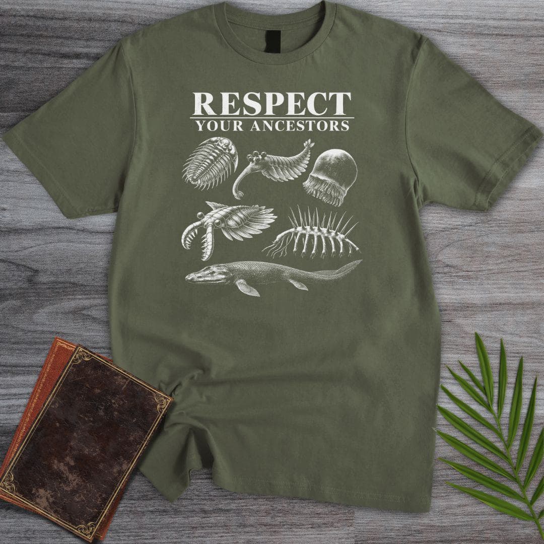 T-Shirt Military Green / S Respect The Prehistoric Ancestors T-Shirt