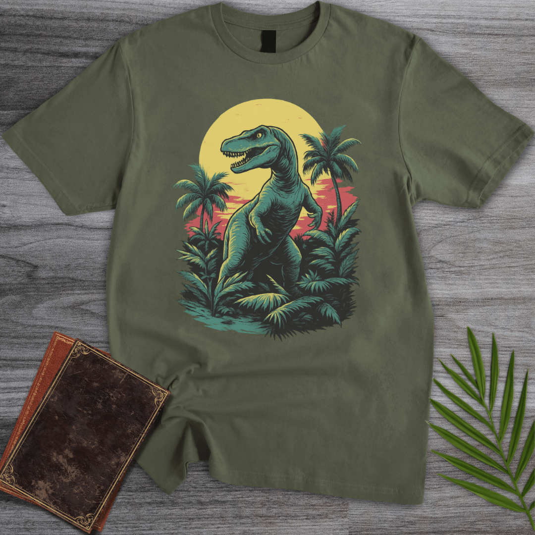 T-Shirt Military Green / S Retro Mesozoic Rex T-Shirt