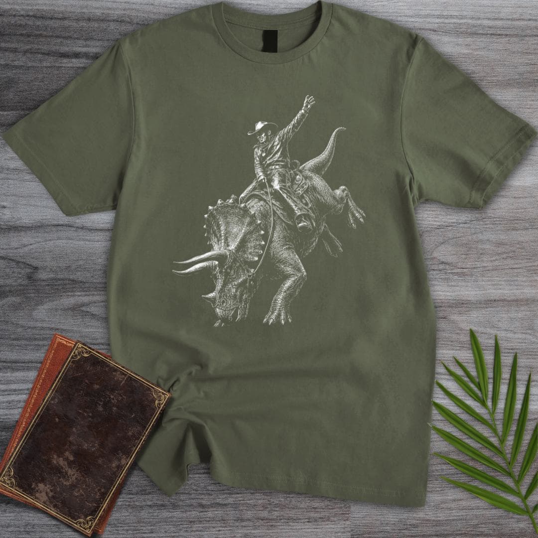 T-Shirt Military Green / S Ride'em Ceratops Boy! T-Shirt