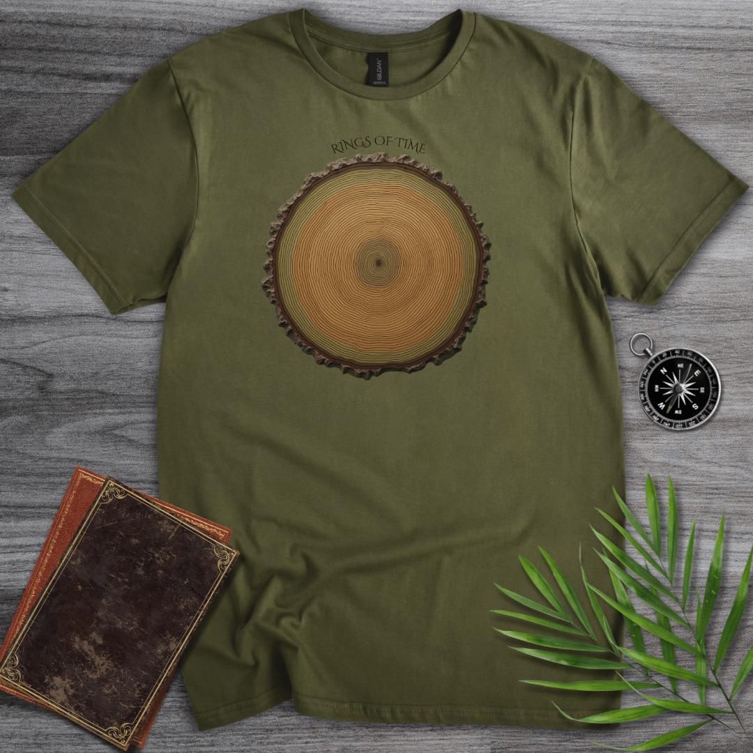 T-Shirt Military Green / S Rings of Time: Tree Rings T-Shirt