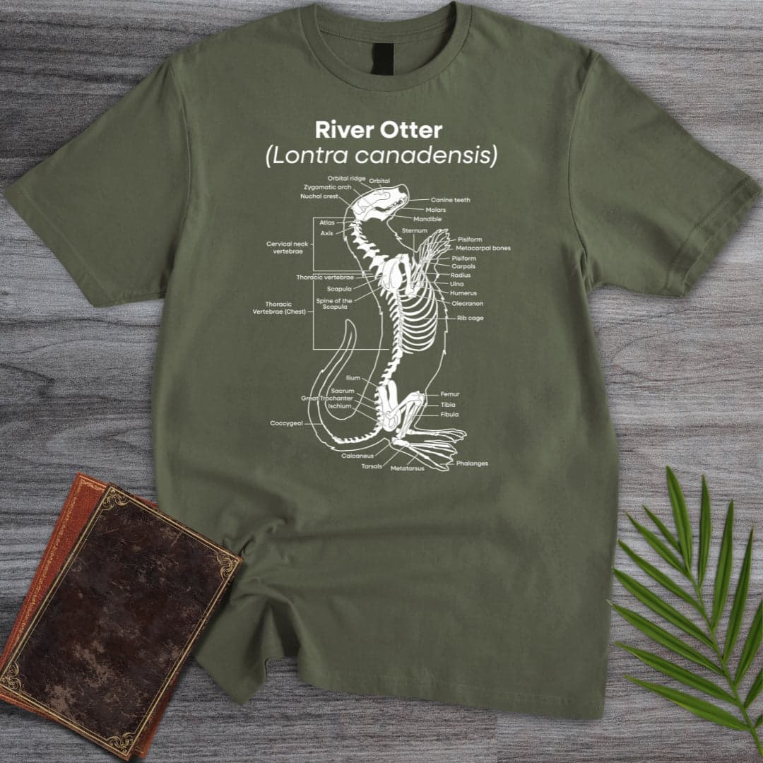 T-Shirt Military Green / S River Otter Anatomy T-Shirt