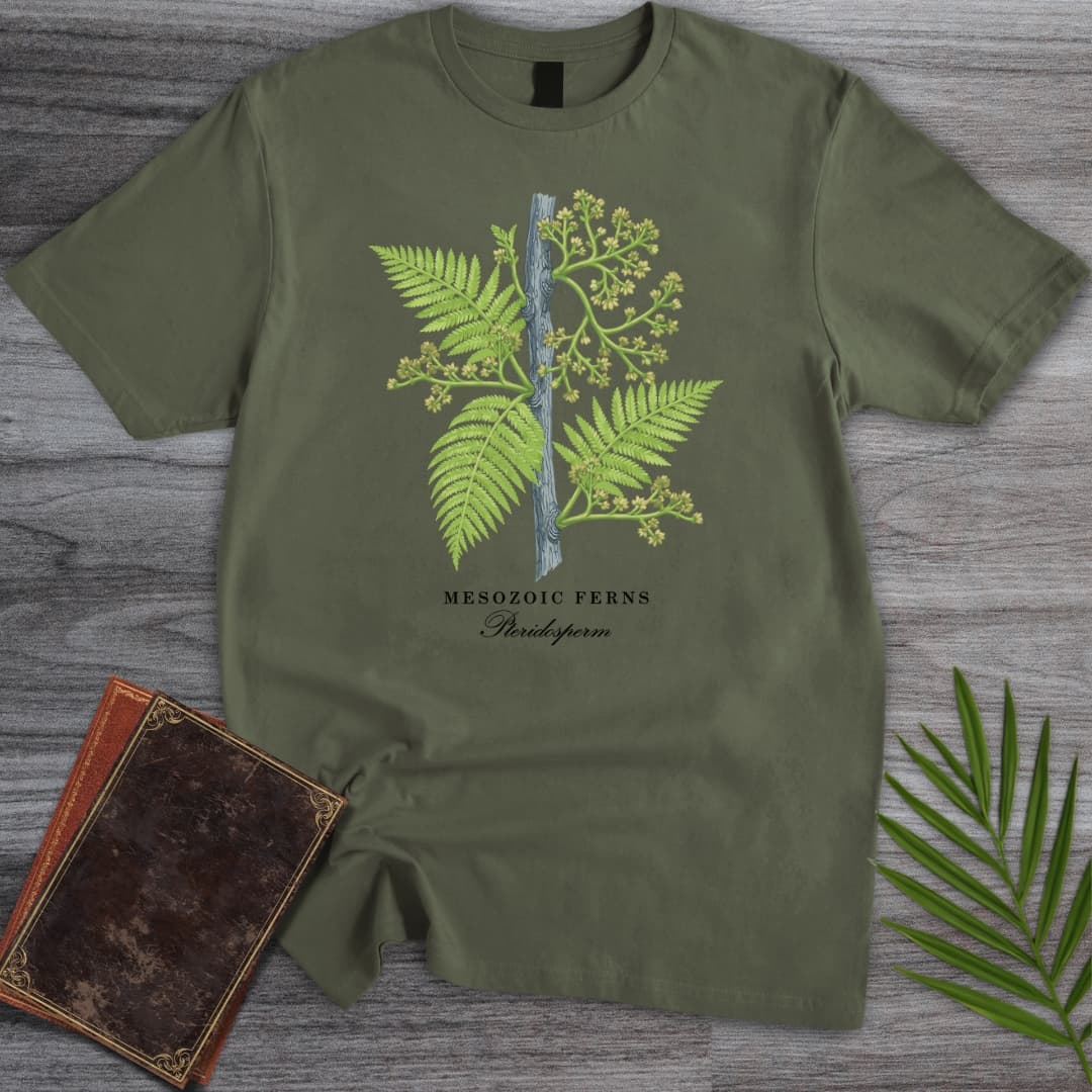 T-Shirt Military Green / S Scientific Mesozoic Ferns T-Shirt