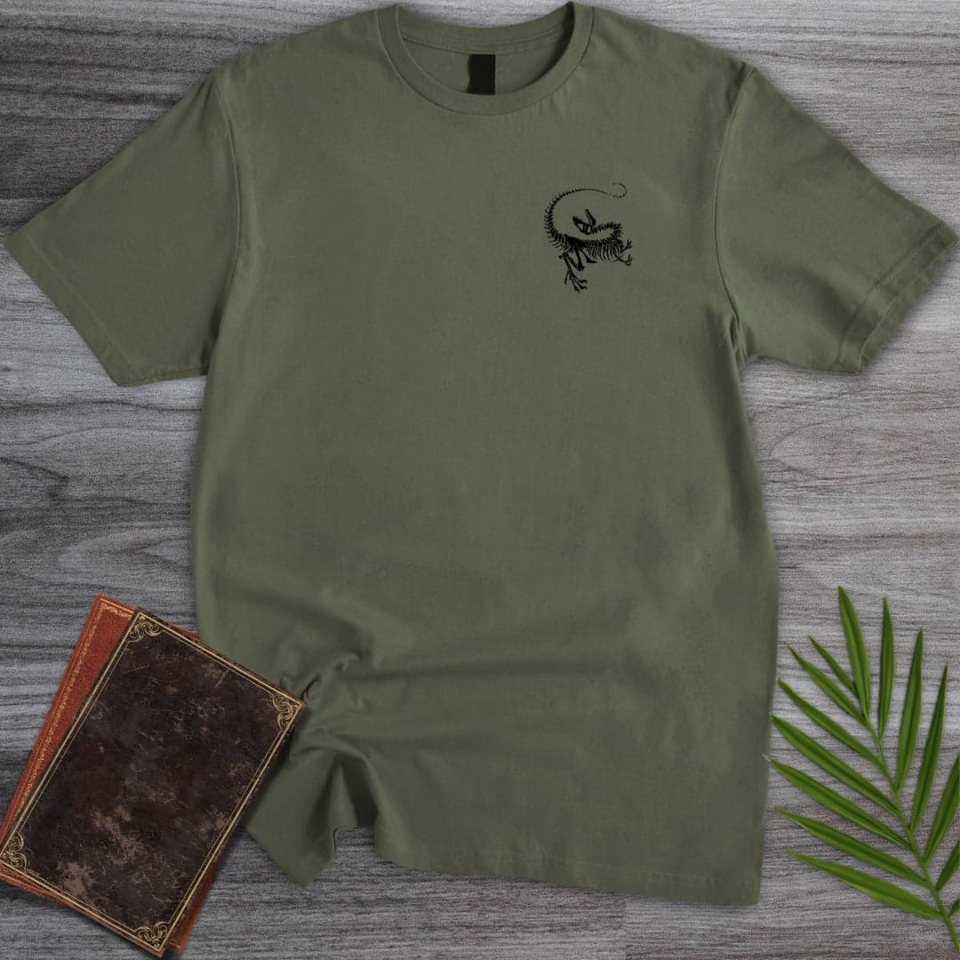 T-Shirt Military Green / S Simple Velociraptor Fossil T-Shirt