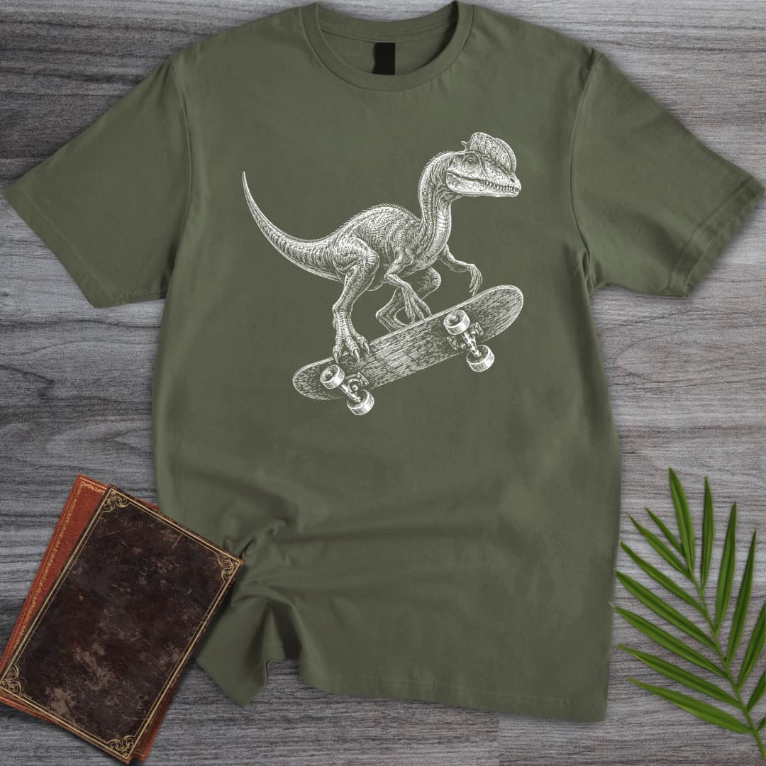 T-Shirt Military Green / S Skate King Dilophosaurus T-Shirt