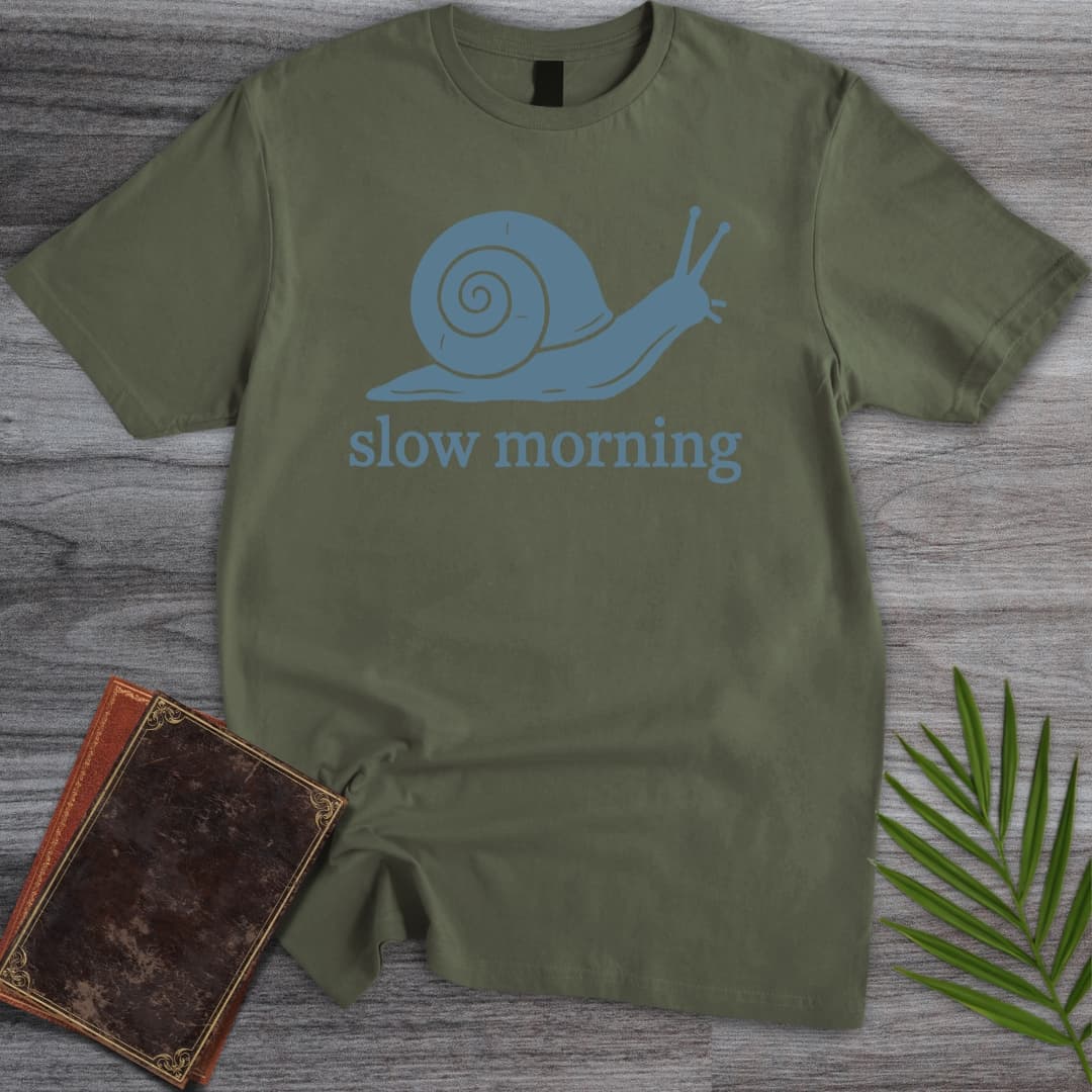 T-Shirt Military Green / S Slow Morning Snail T-Shirt