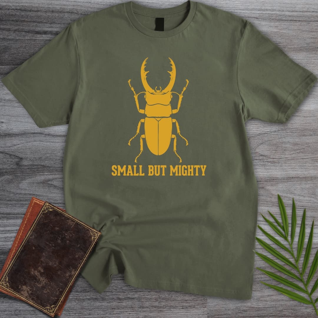 T-Shirt Military Green / S Small But Mighty Beetle T-Shirt
