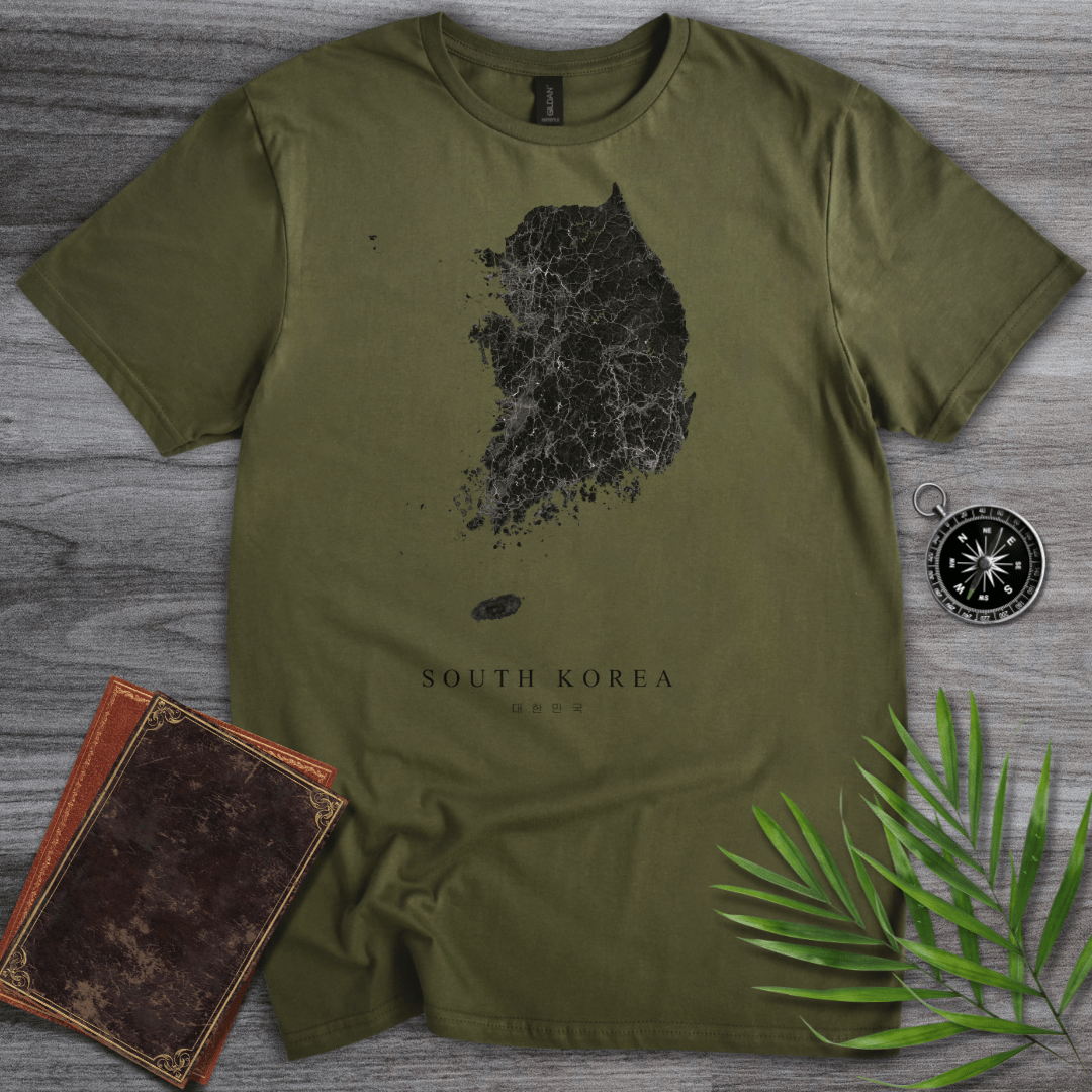 T-Shirt Military Green / S South Korea Map T-Shirt