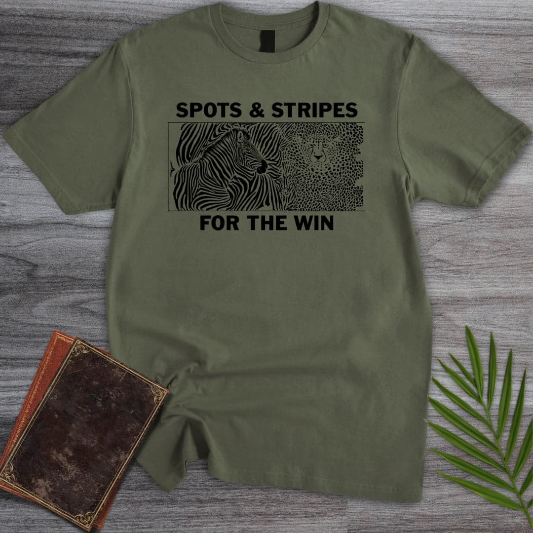 T-Shirt Military Green / S Spots & Stripes for the Win Wildlife T-Shirt (Doobie)