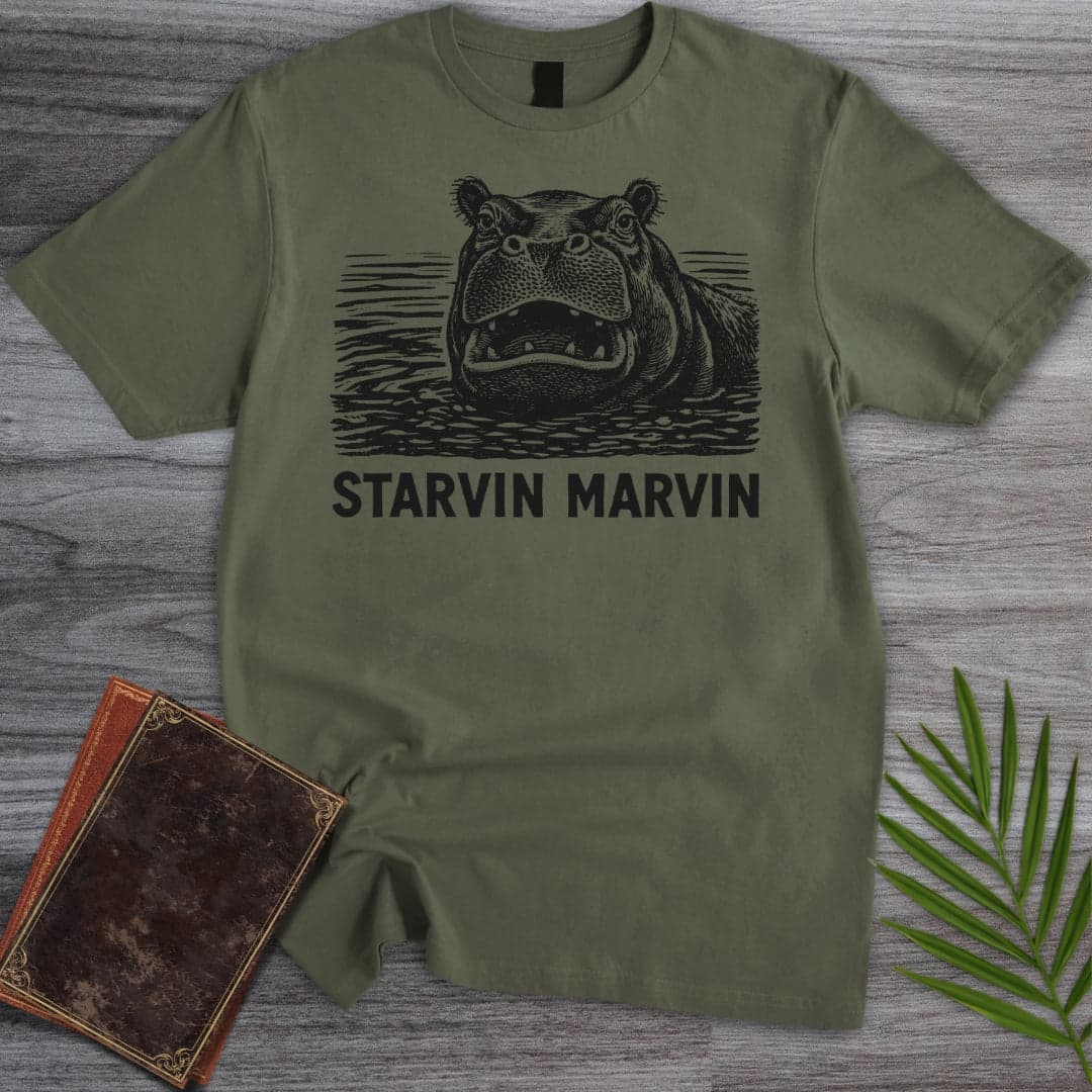 T-Shirt Military Green / S Starvin' Hippo Marvin T-Shirt