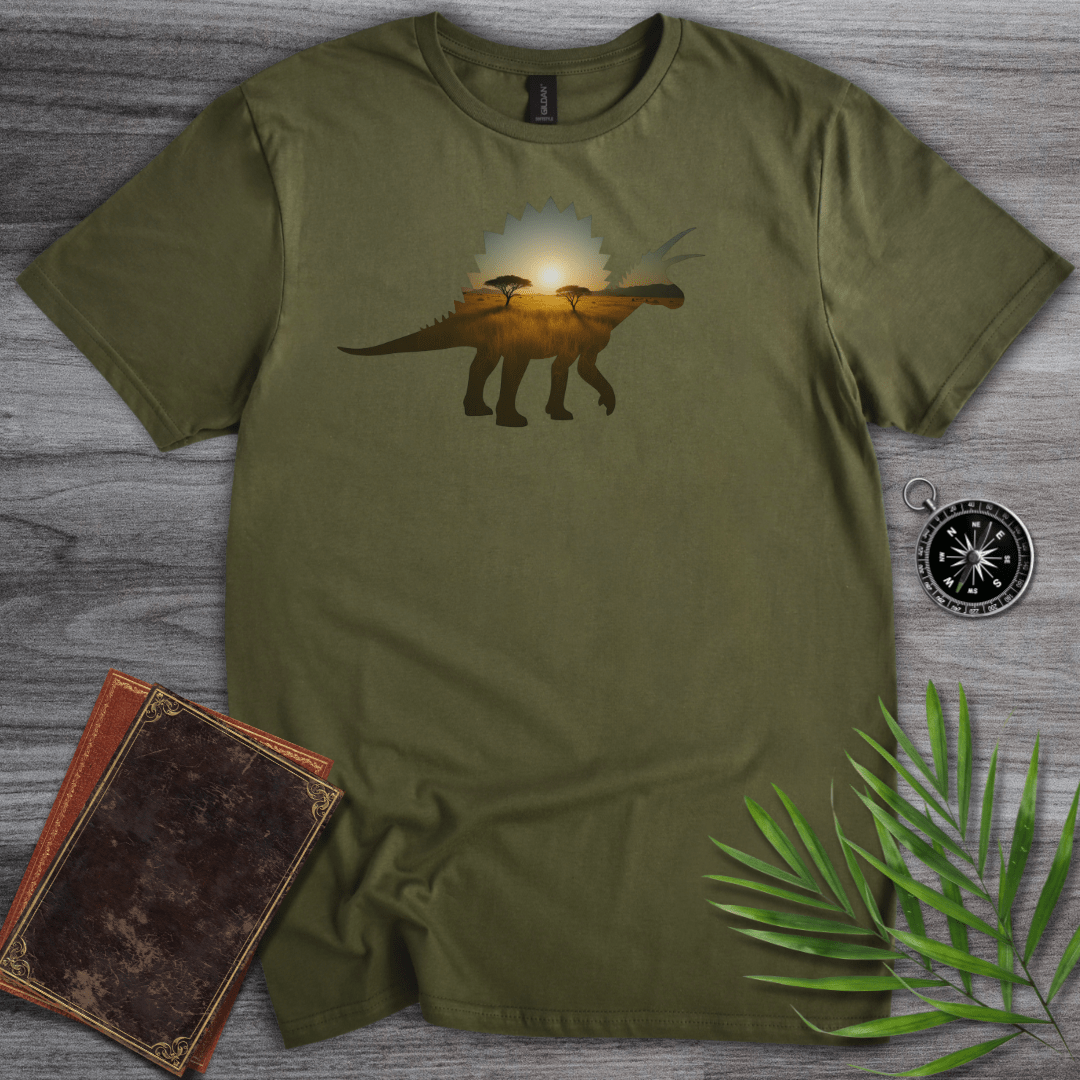 T-Shirt Military Green / S Stegosaurus Environment Silhouette T-Shirt