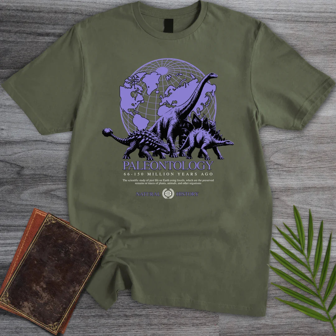 T-Shirt Military Green / S Study of Paleontology Dinosaurs T-Shirt