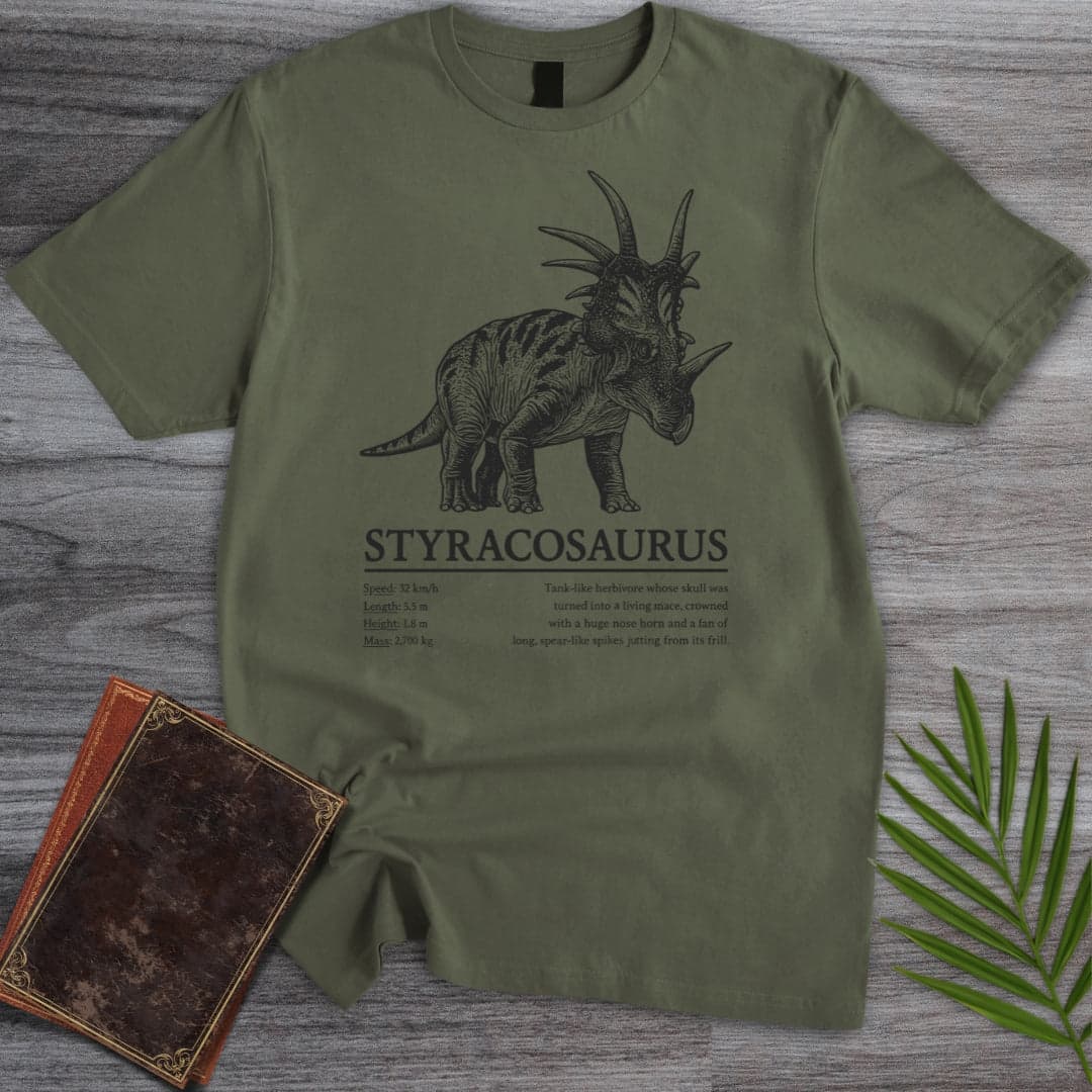 T-Shirt Military Green / S Styracosaurus Spiked Lizard T-Shirt