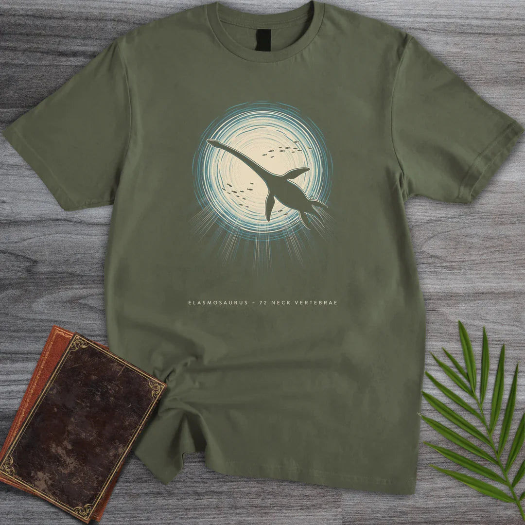 T-Shirt Military Green / S Sunlit Window Elasmosaurus T-Shirt