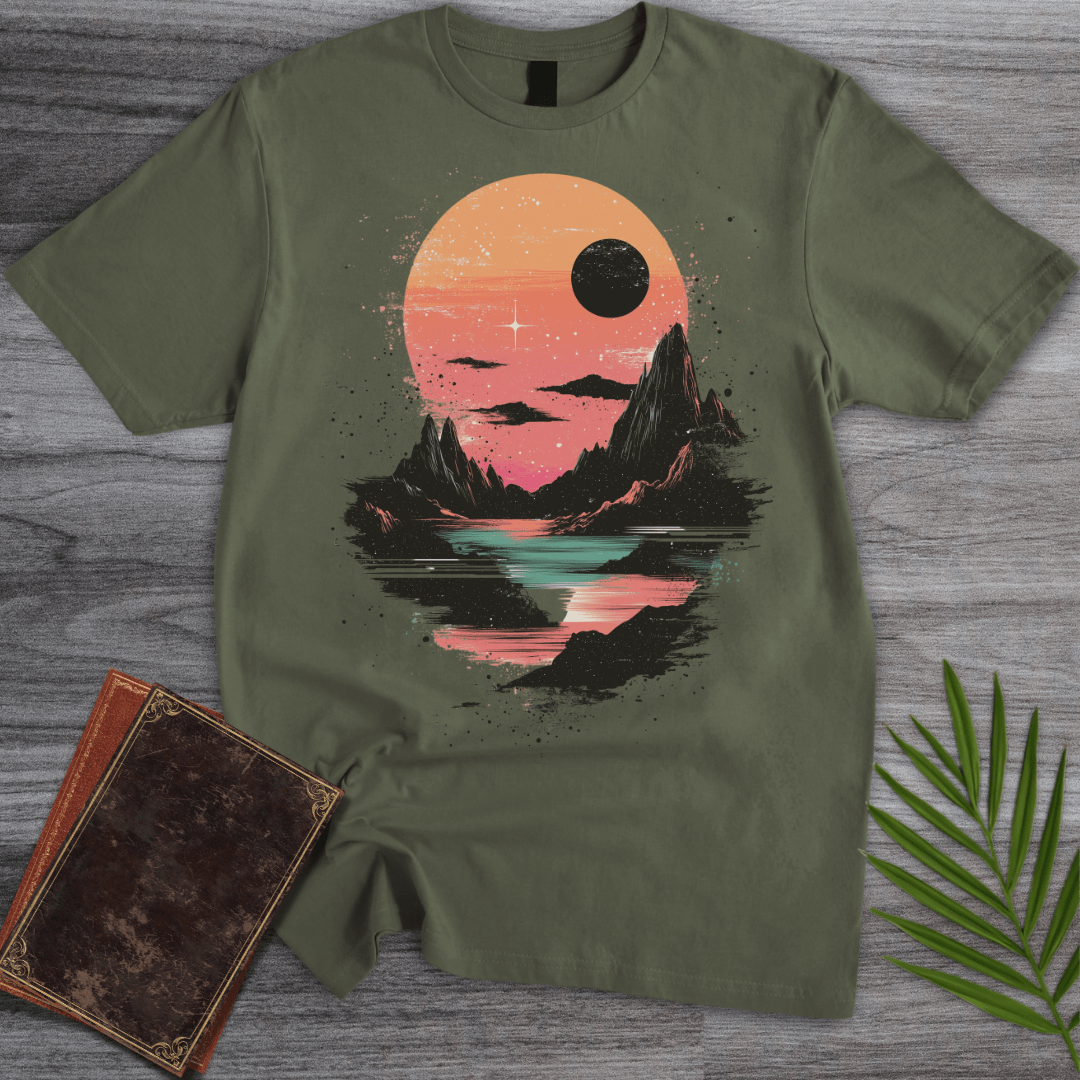 T-Shirt Military Green / S Sunset Over Peaks T-Shirt