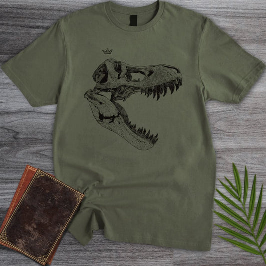 T-Shirt Military Green / S T.rex Cretaceous Crowned King T-Shirt