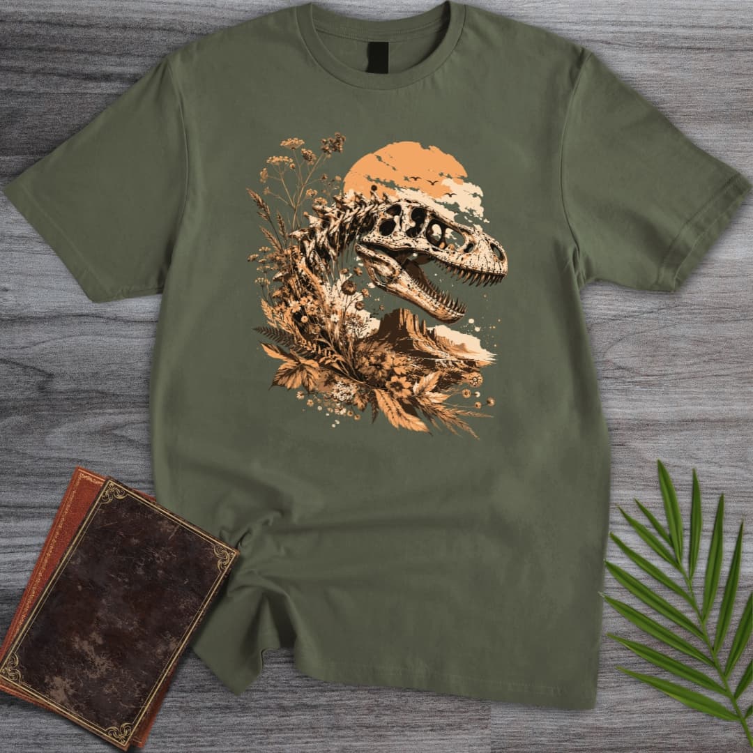T-Shirt Military Green / S T.rex Mountain Fossil T-Shirt