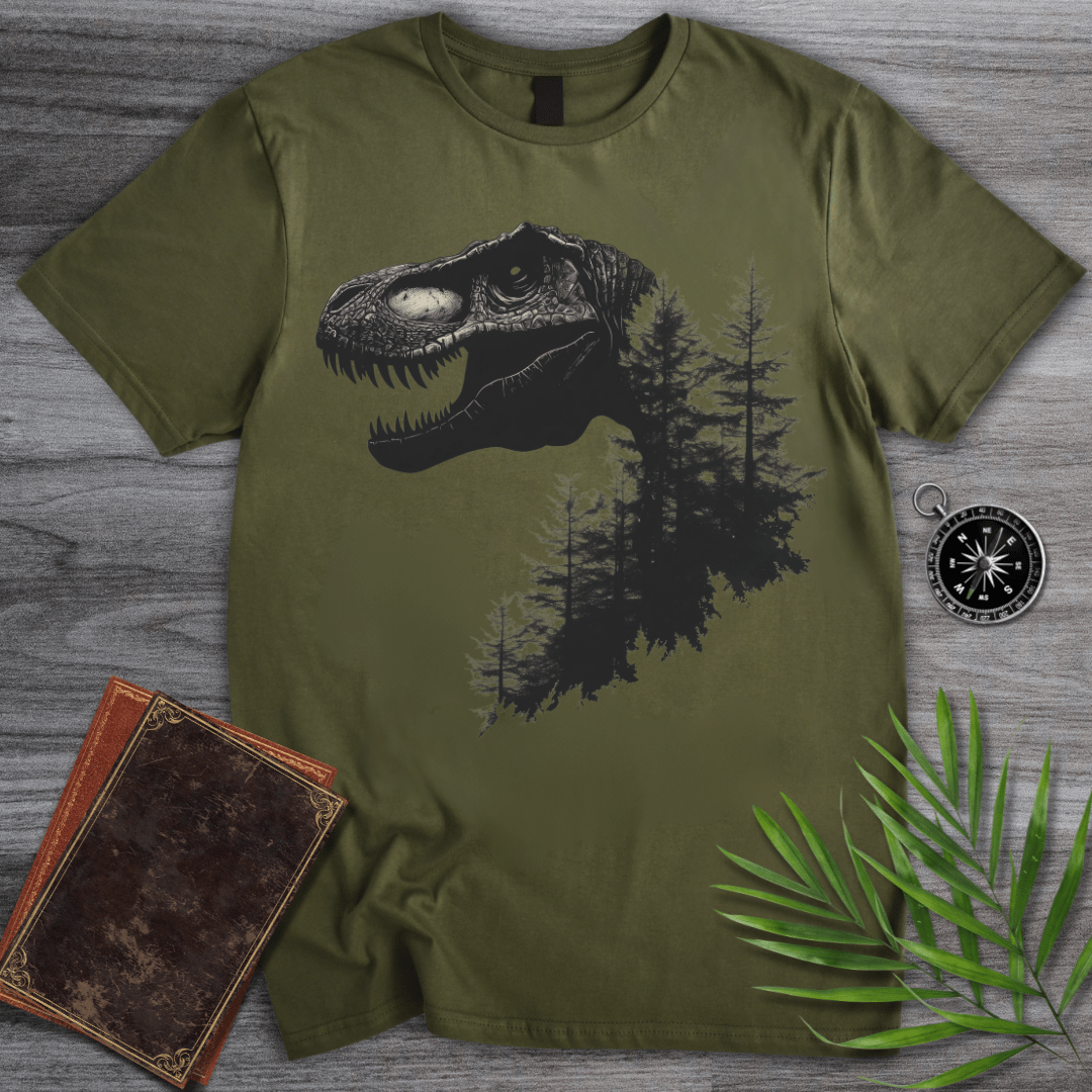 T-Shirt Military Green / S T-Rex Nature Forest T-Shirt