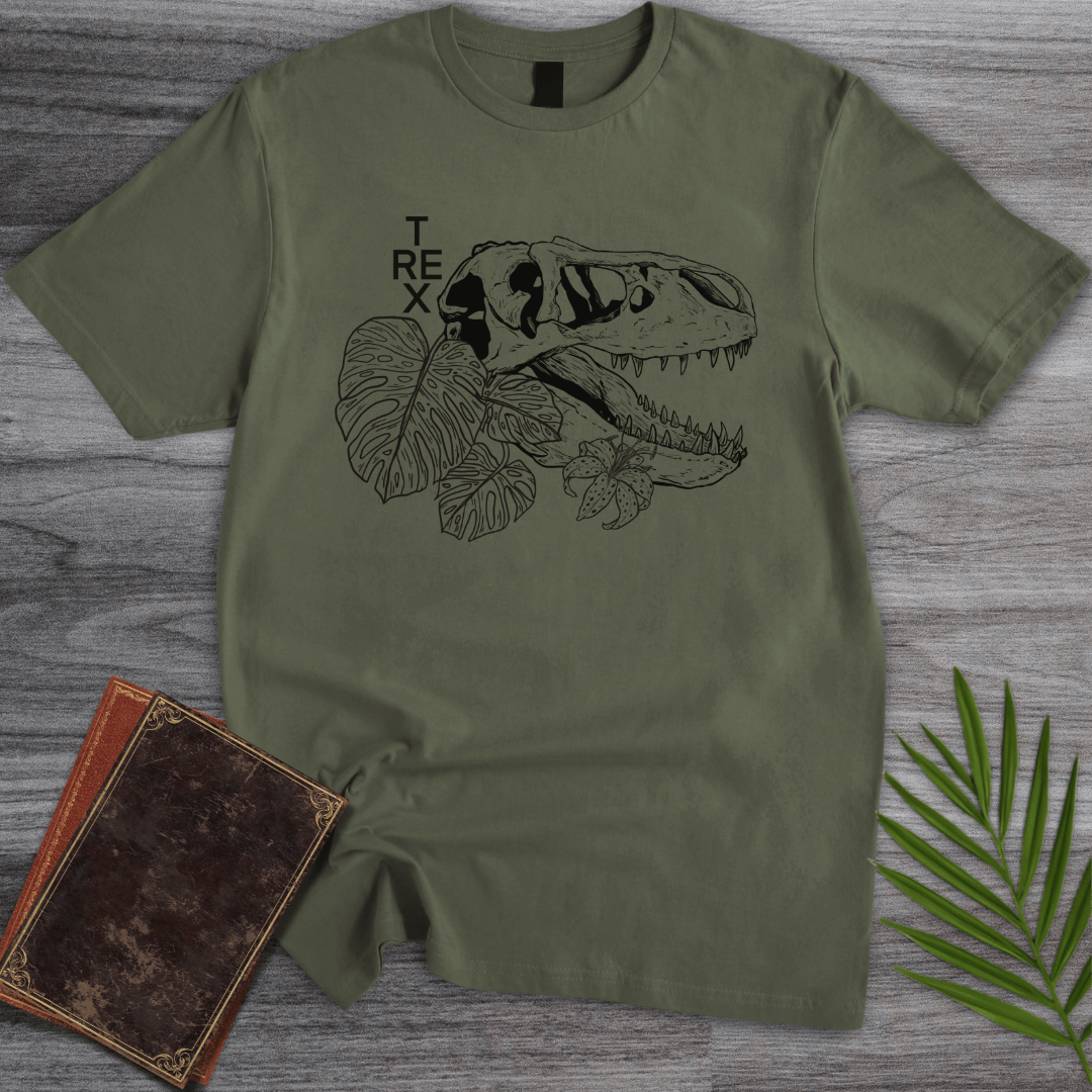 T-Shirt Military Green / S T. Rex Regalia T-Shirt (farkas.art)