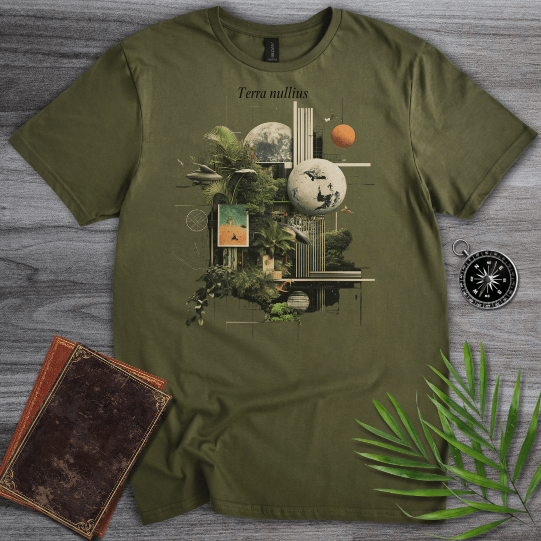 T-Shirt Military Green / S Terra Nullius T-Shirt: Geometric Nature and Earth