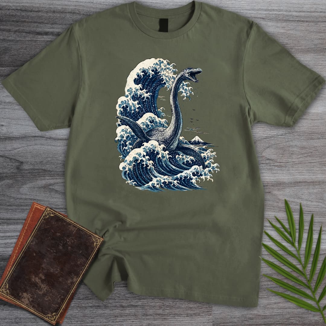 T-Shirt Military Green / S The Great Plesiosaurus Wave T-Shirt