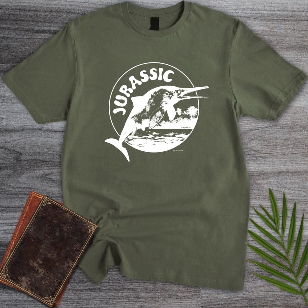 T-Shirt Military Green / S The Jurassic Oceans T-Shirt (palaeoden_art)