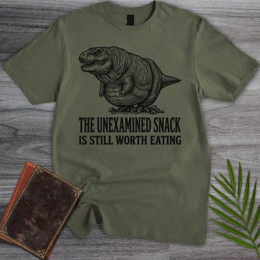 T-Shirt Military Green / S The Unexamined Snack: T.rex T-Shirt