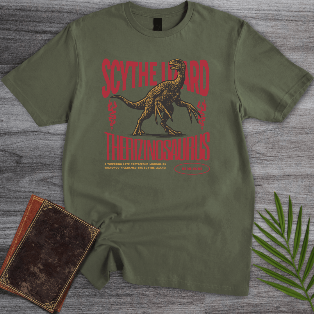 T-Shirt Military Green / S Therizinosaurus Scythe Lizard Vintage T-Shirt