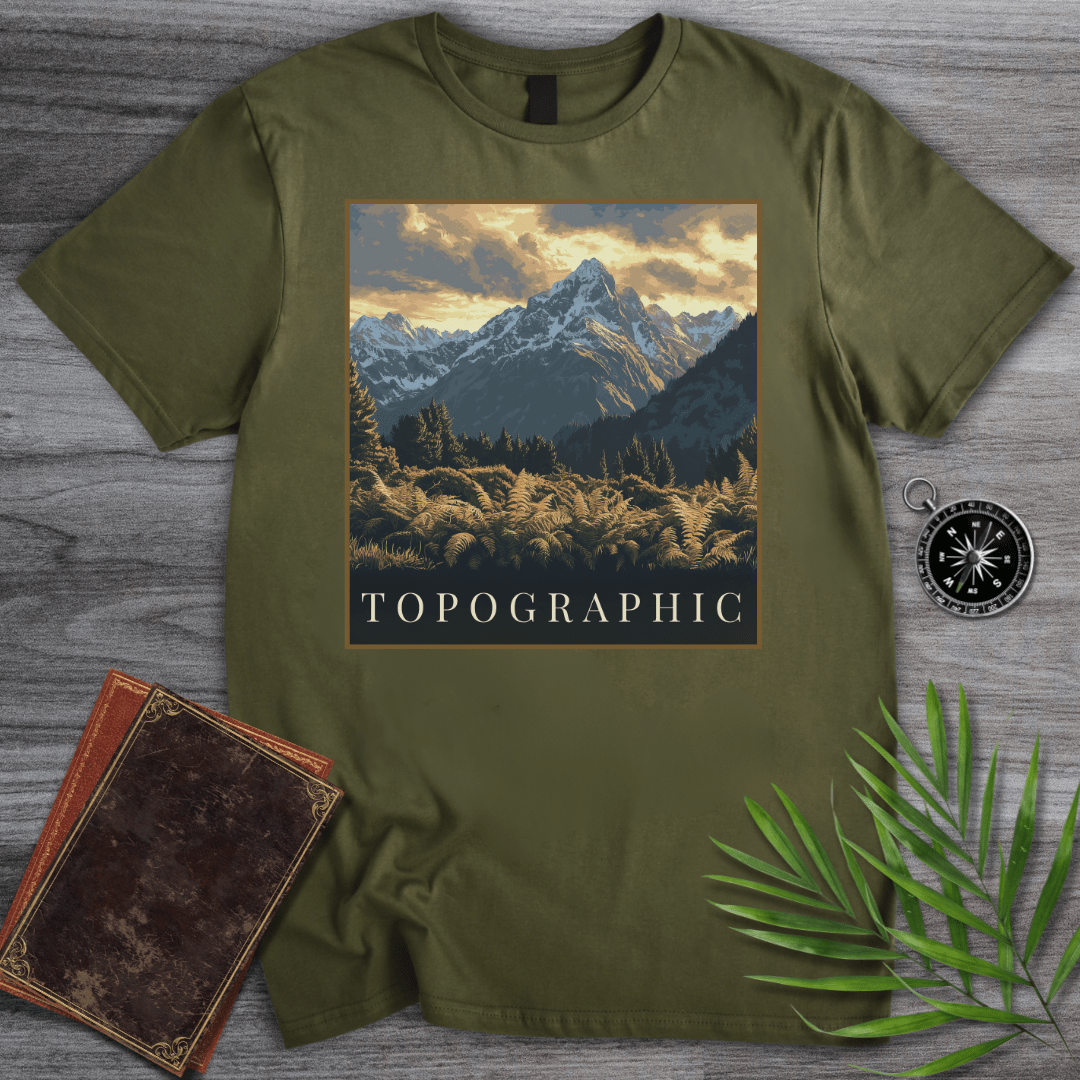 T-Shirt Military Green / S Topographic Stone Mountain T-Shirt