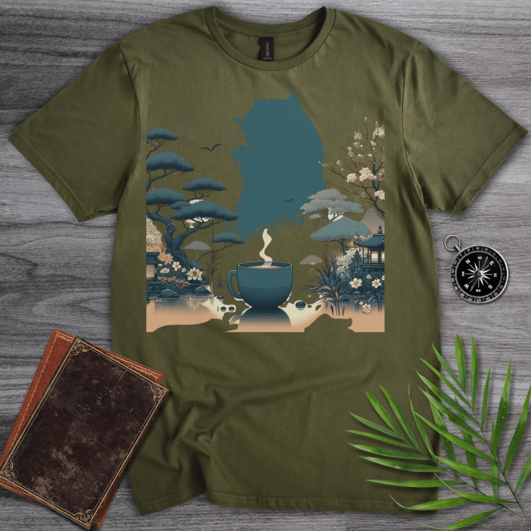 T-Shirt Military Green / S Traditional Korean Graphic Map T-Shirt