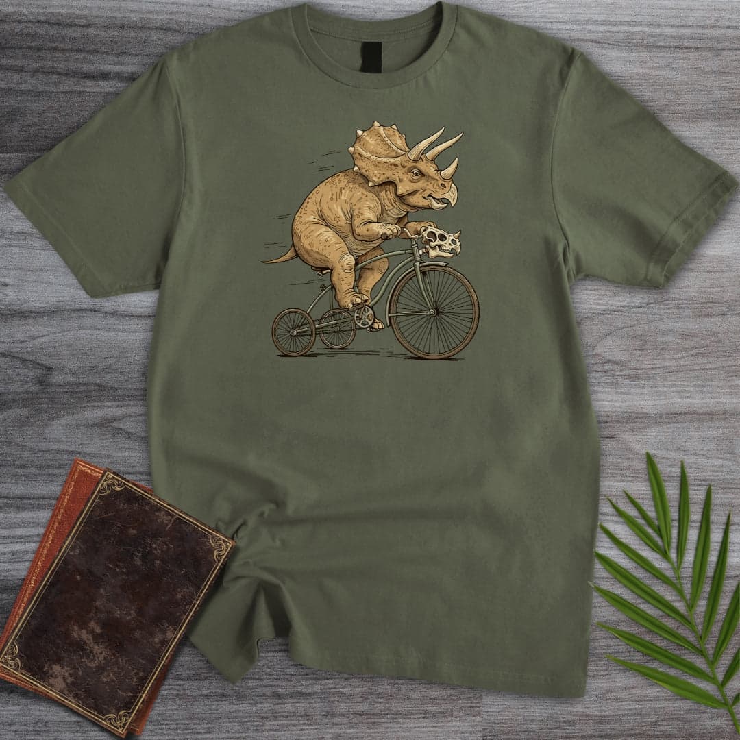 T-Shirt Military Green / S Triceratops Tricycle T-Shirt