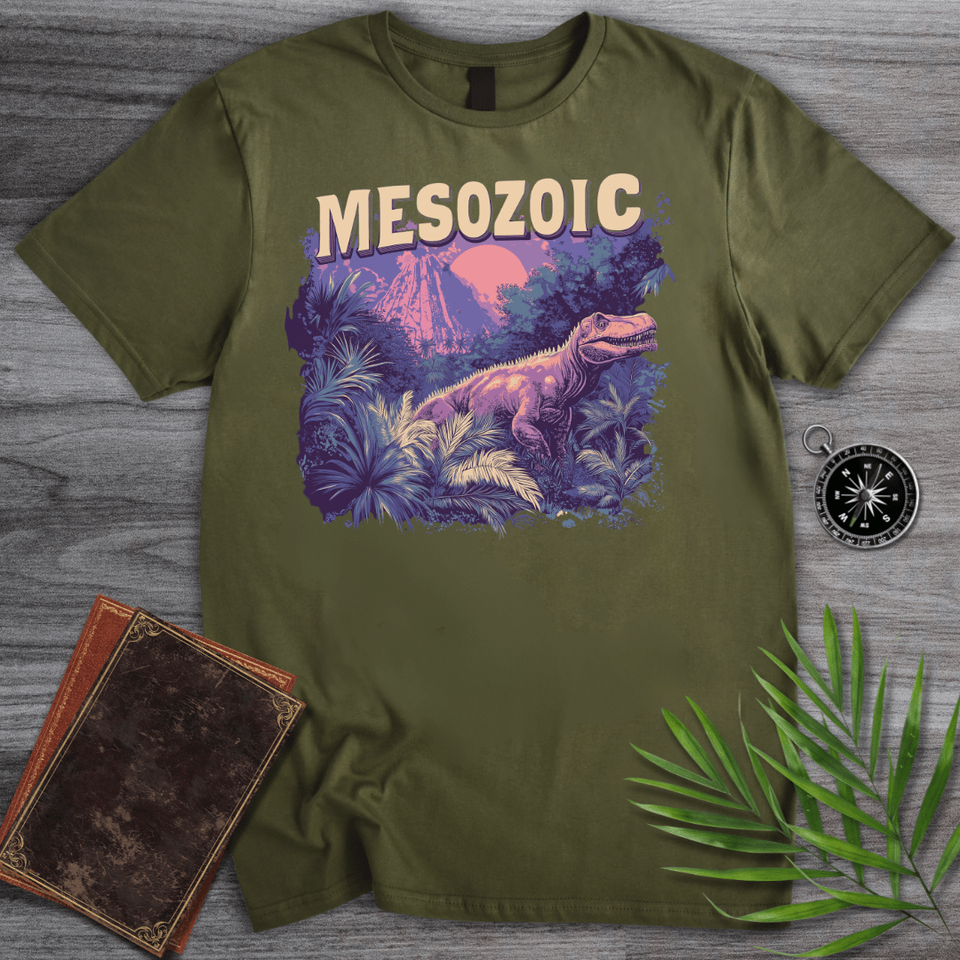 T-Shirt Military Green / S Vibrant Mesozoic Jungle Exploration