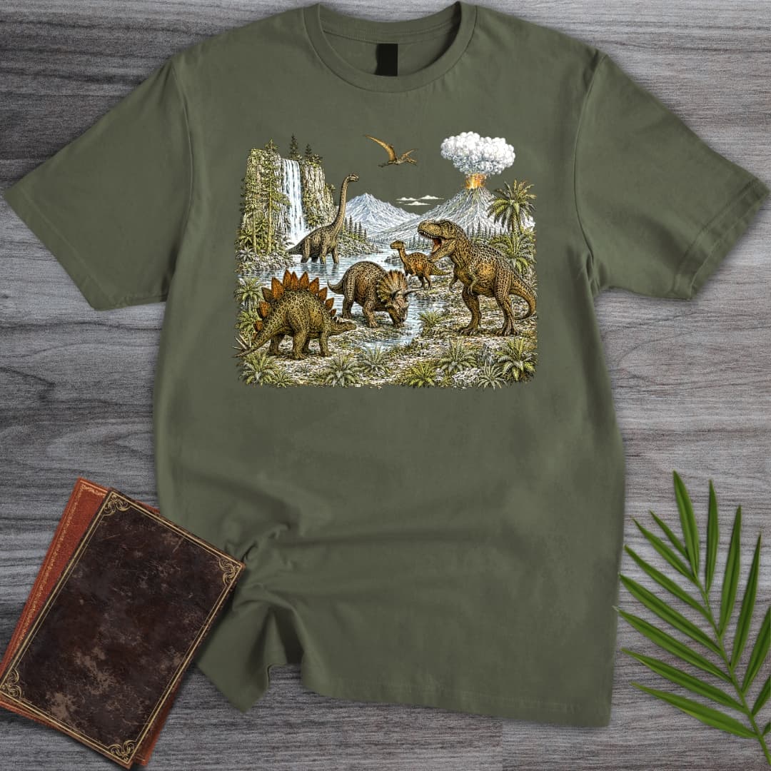 T-Shirt Military Green / S Vintage 1990's Jurassic Graphic T-Shirt