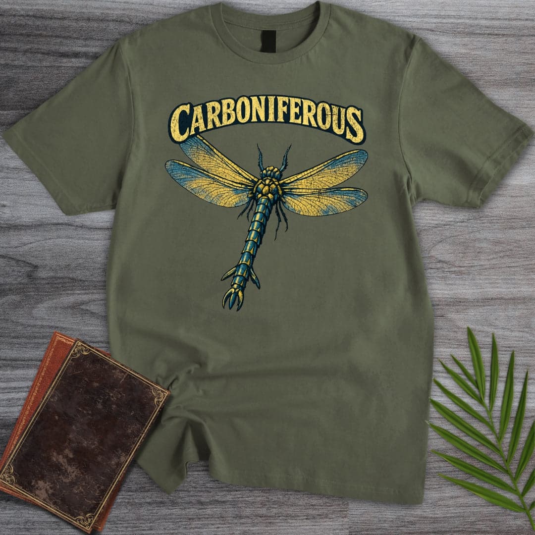 T-Shirt Military Green / S Vintage Carboniferous Meganeura T-Shirt