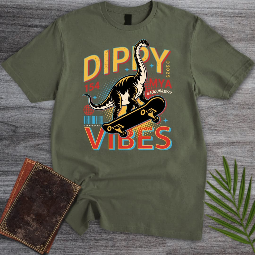 T-Shirt Military Green / S Vintage Dippy Vibes T-Shirt