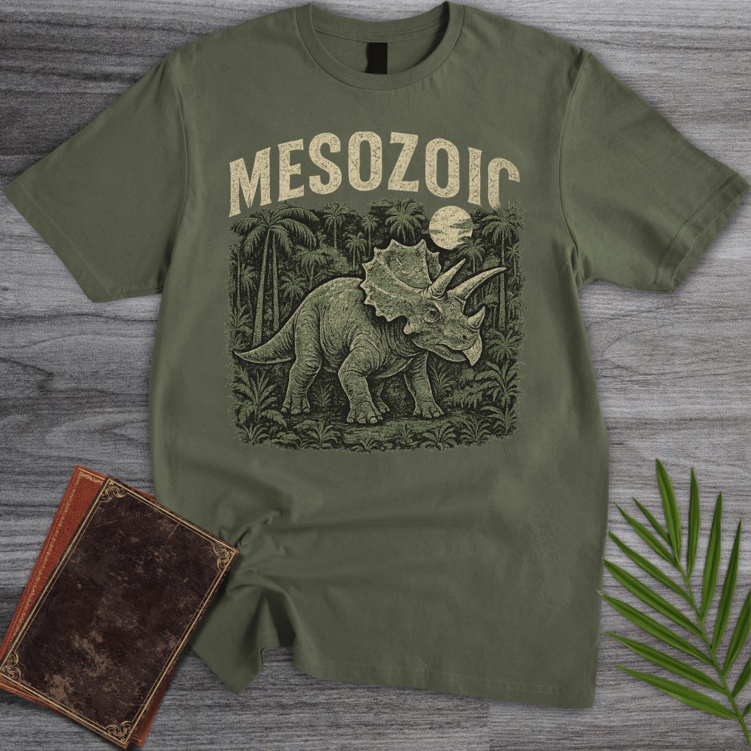 T-Shirt Military Green / S Vintage Mesozoic Horned Titan T-Shirt