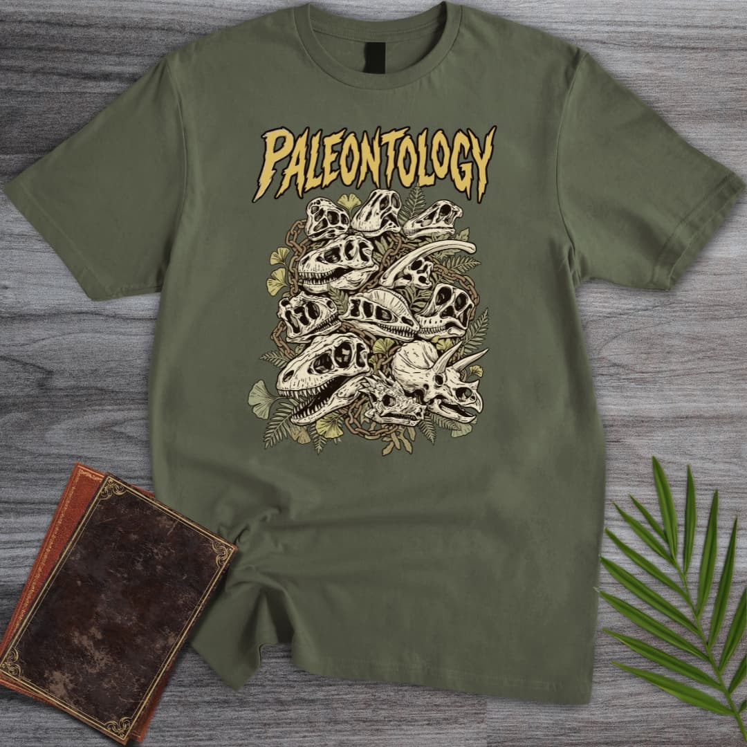 T-Shirt Military Green / S Vintage Metal Paleontology T-Shirt