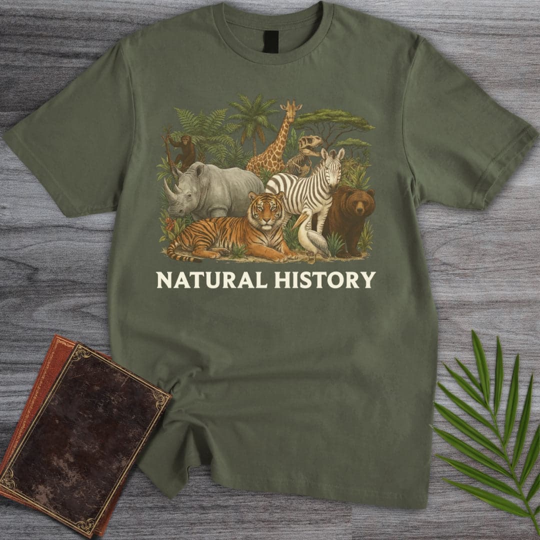 T-Shirt Military Green / S Vintage Natural History T-Shirt