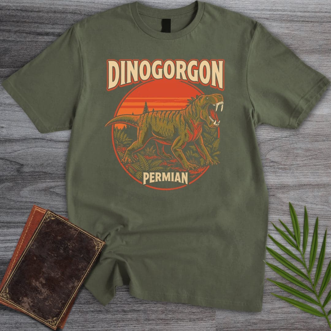 T-Shirt Military Green / S Vintage Permian Dinogorgon T-Shirt