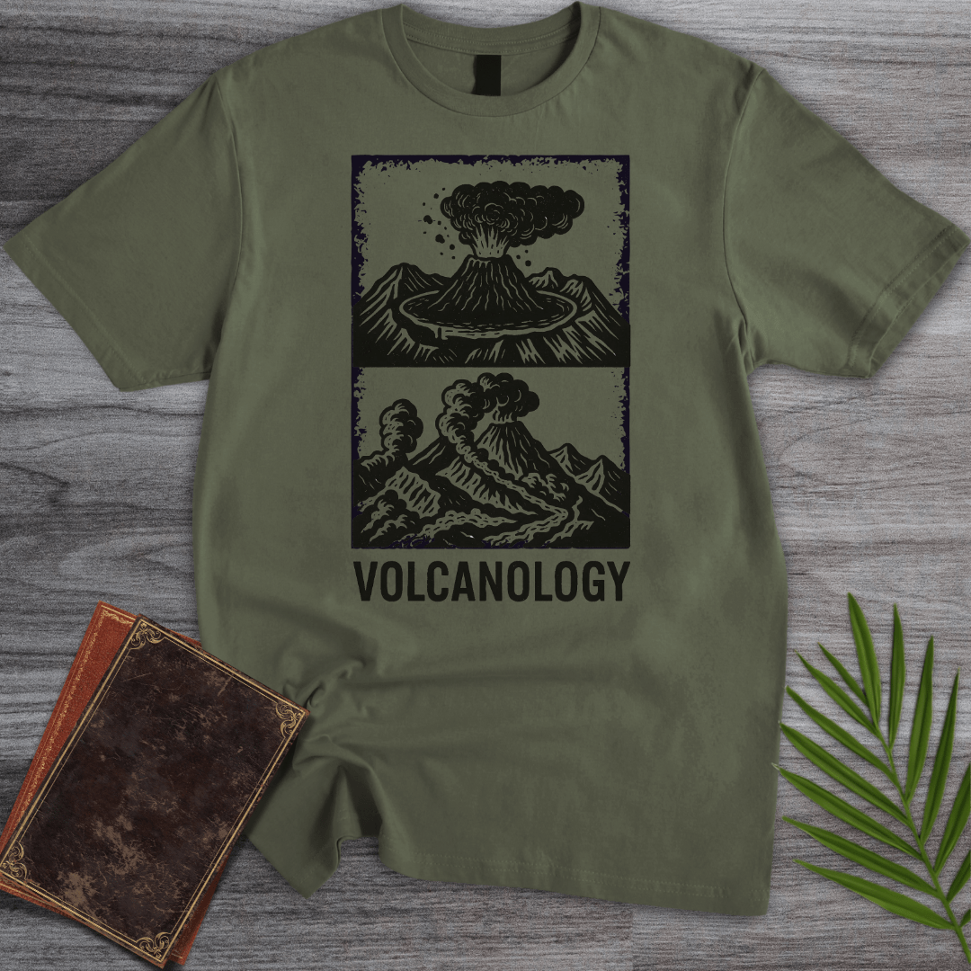 T-Shirt Military Green / S Volcanology in Black Smoke T-Shirt