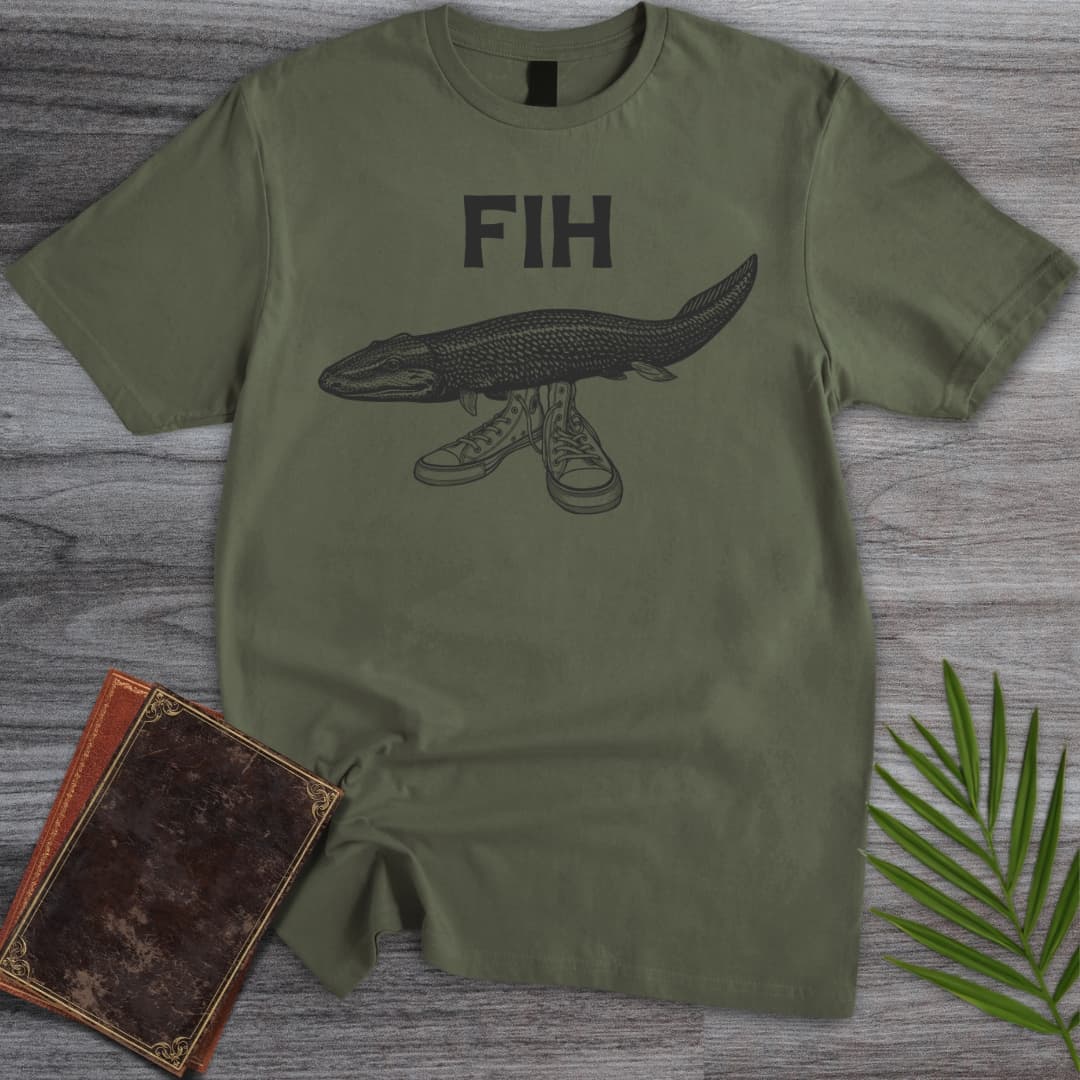 T-Shirt Military Green / S Walking Devonian Fih T-Shirt