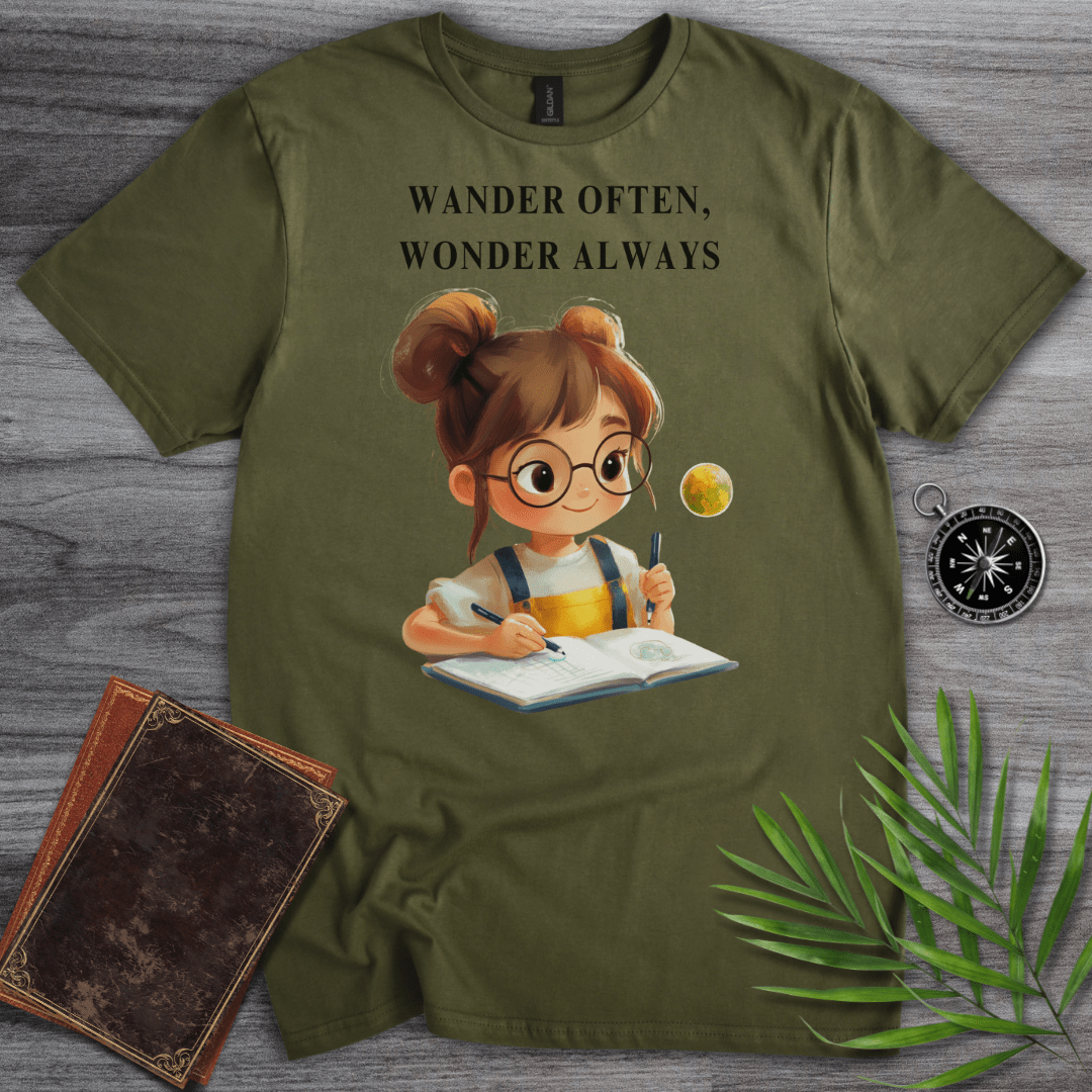 T-Shirt Military Green / S Wander Often, Wonder Always Graphic T-Shirt