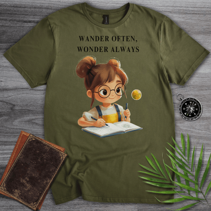 T-Shirt Military Green / S Wander Often, Wonder Always Graphic T-Shirt