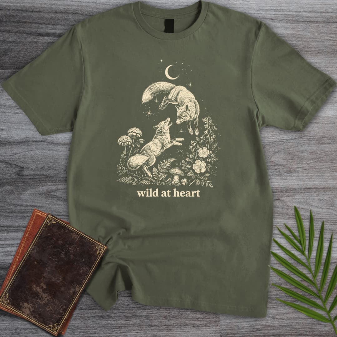 T-Shirt Military Green / S Wild At Heart Foxes T-Shirt
