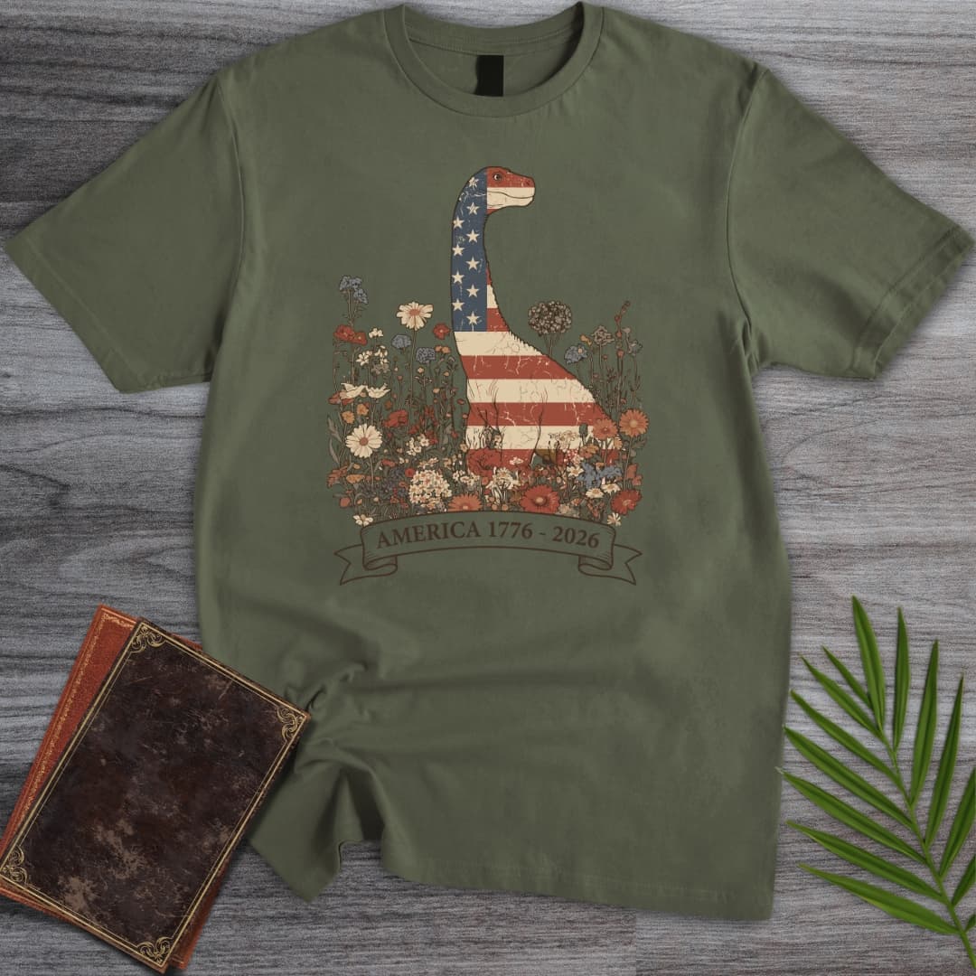 T-Shirt Military Green / S Wildflower Brachiosaurus Americas 250th T-Shirt