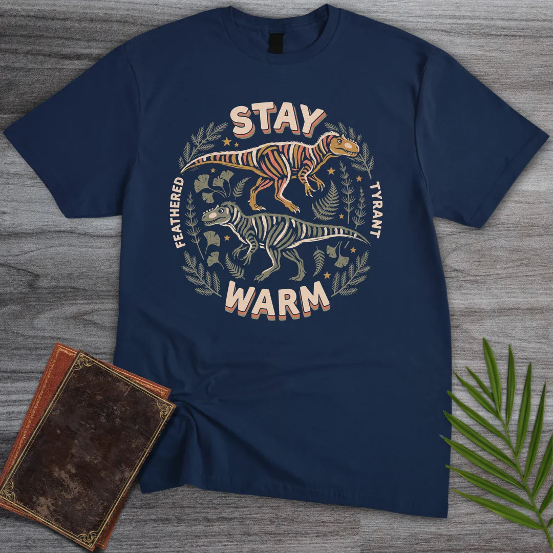 T-Shirt Navy / M Stay Warm Yutyrannus T-Shirt