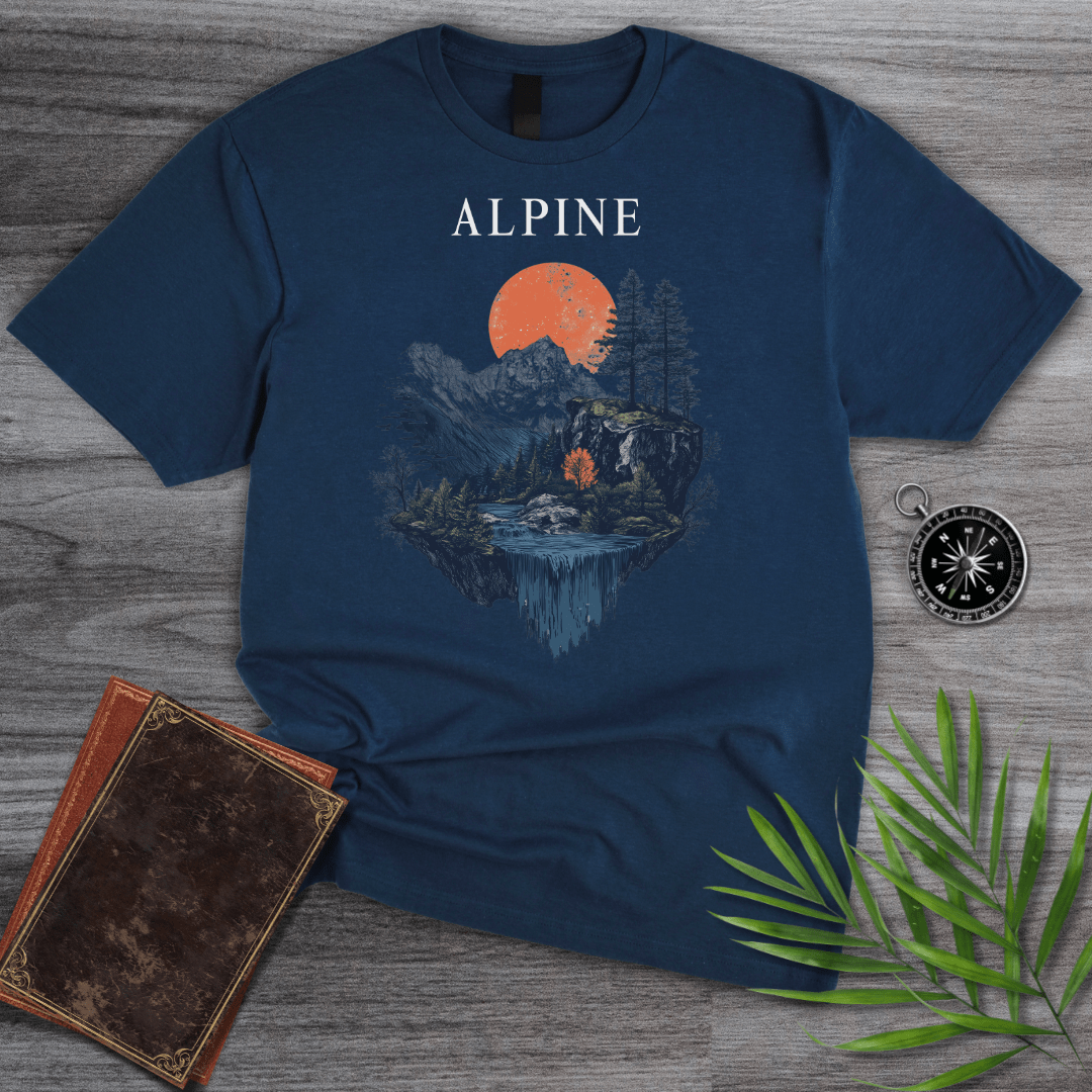 T-Shirt Navy / S Alpine Sunset River Valley T-Shirt