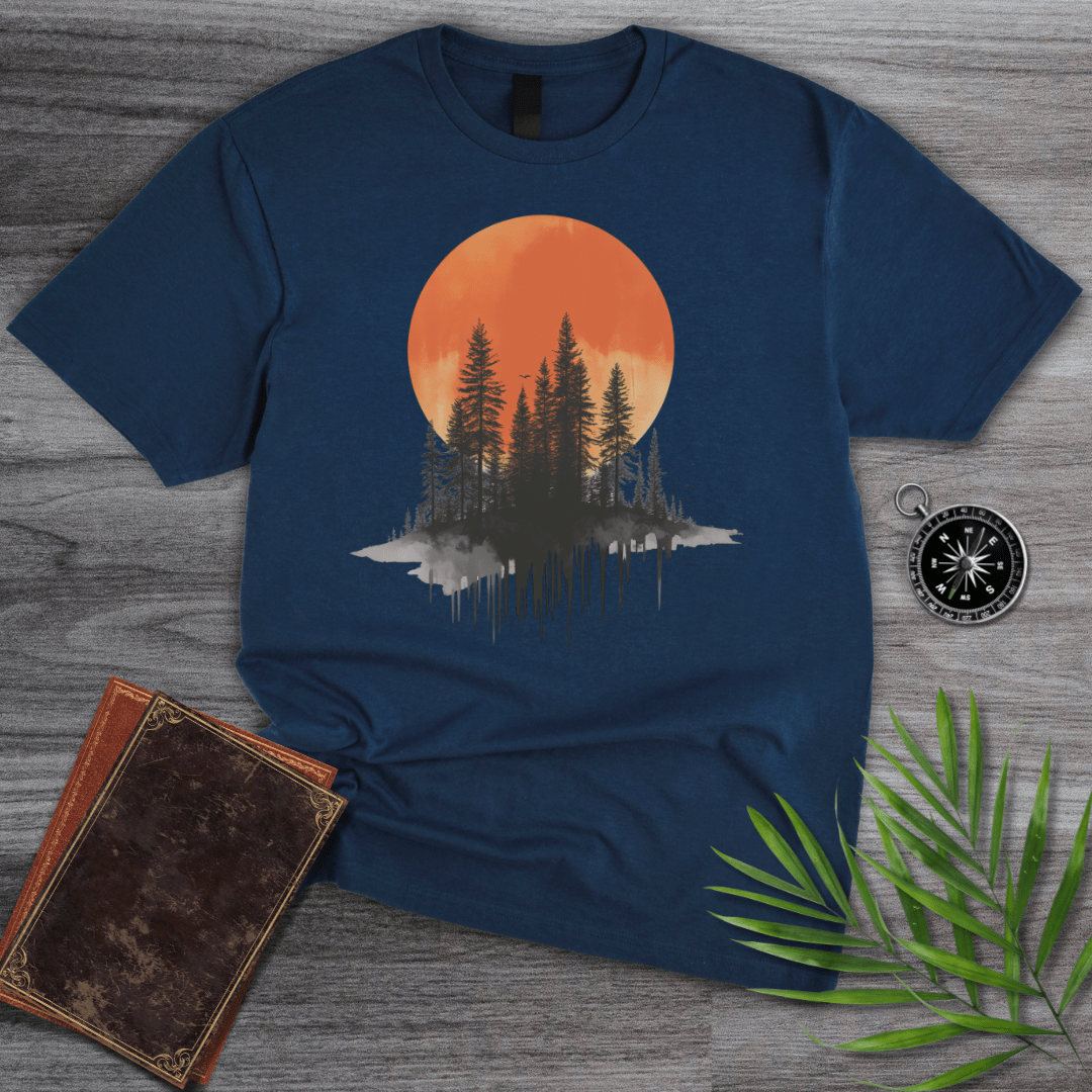 T-Shirt Navy / S Blood Moon Forest Graphic T-Shirt