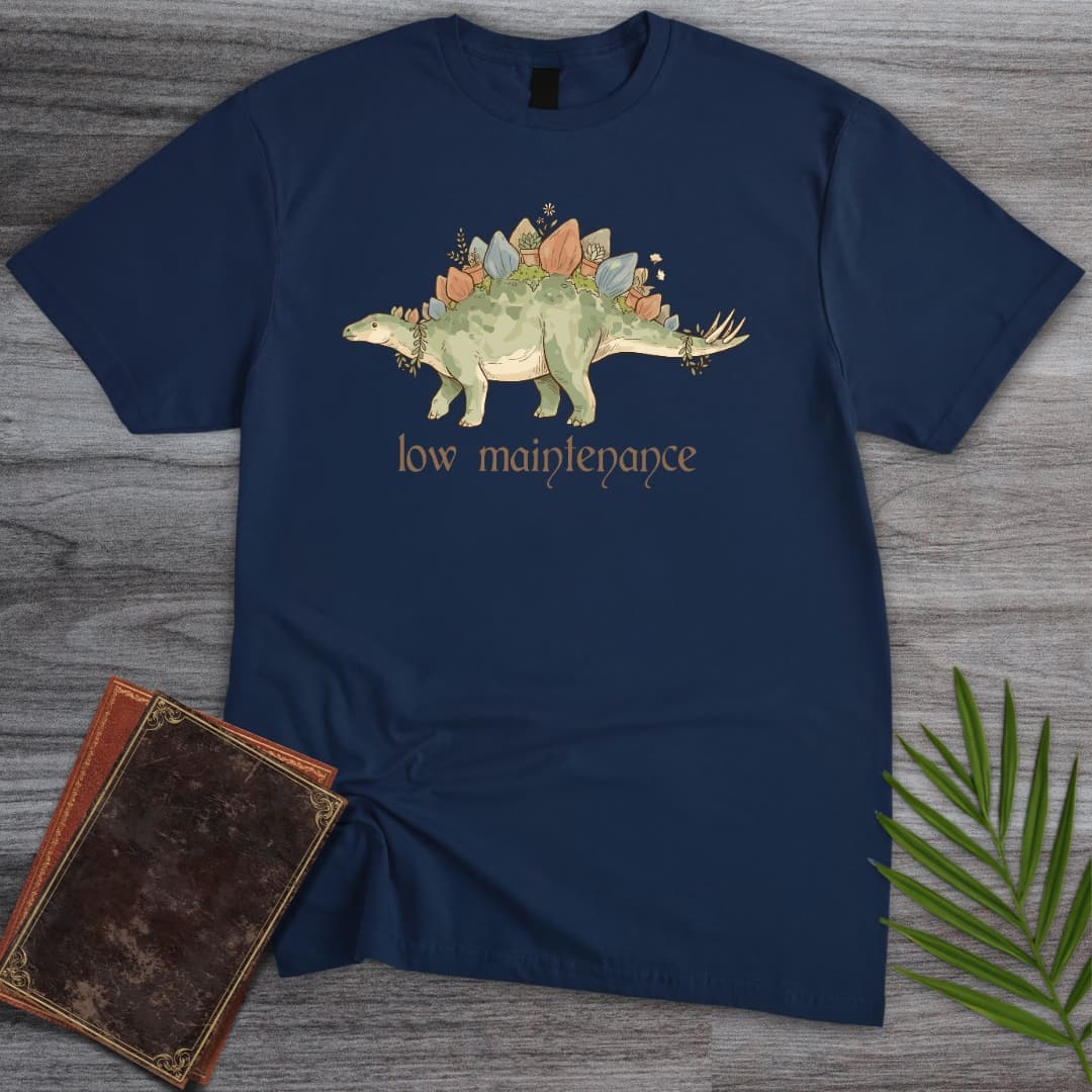 T-Shirt Navy / S Blooming Stegosaurus T-Shirt